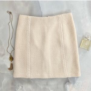 Milly Cream Ivory Wool Mohair Skirt Size 4 NEW NWT Quiet Luxery Old Money